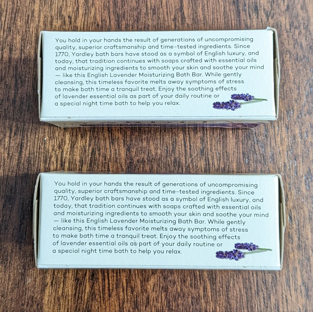 Yardley London English Lavender Moisturizing Bath Soaps Bundle of 2, 4.0 oz.